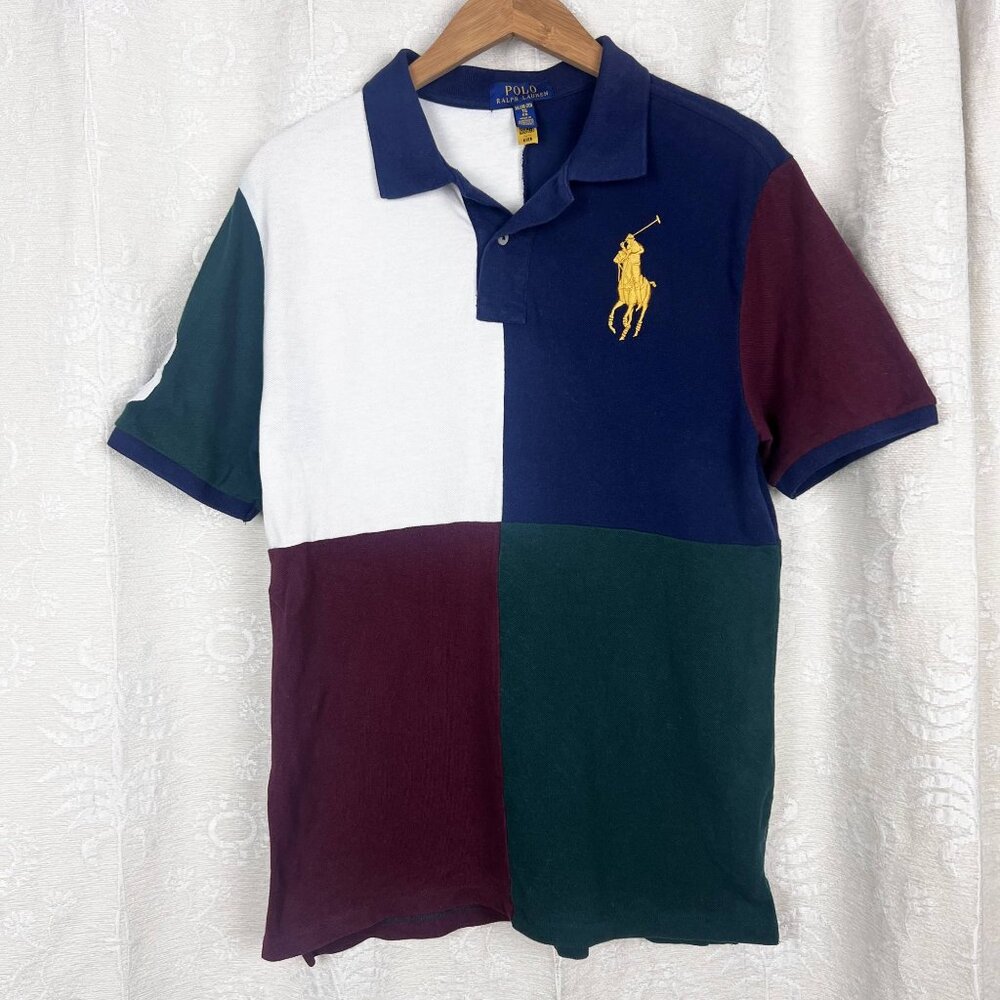 Polo Ralph Lauren Color-Blocked Big Pony Cotton Polo Shirt Big Boys XL 18-20